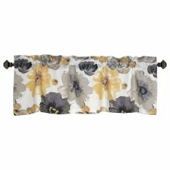 Hot Sale π Lush Decor Leah Room Darkning Valance Yellow/Gray Single 18x52+2 π