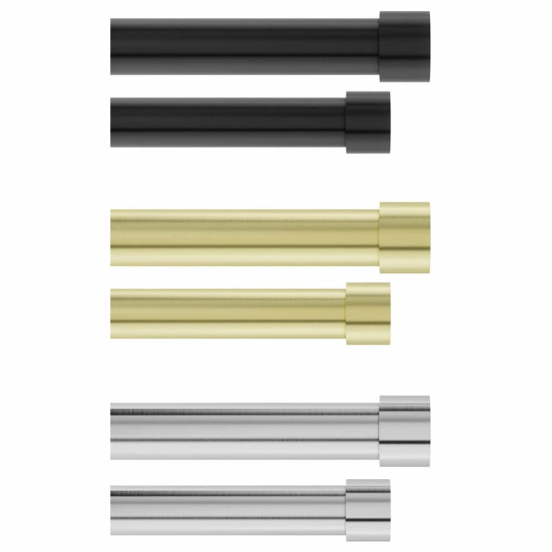 Best deal π Umbra Cappa 1" Double Curtain Rod, 36-66", Brushed Black β - Image 5