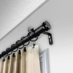 New π₯ Rod Desyne Lid 1" Curtain Rod, Black, Black, 120"-170" βοΈ