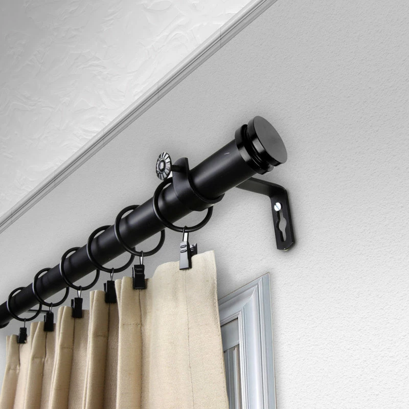 New π₯ Rod Desyne Lid 1" Curtain Rod, Black, Black, 120"-170" βοΈ