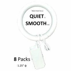 Budget ✨ Urbanest 1 1/4" Nylon-insert Curtain Rings With Clips And Eyelets, Glossy White 🛒