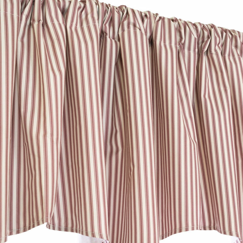 Outlet β¨ Commonwealth Home Fashions Ticking Stripe Pole Top Valance Flat 60 X 18 In Burgundy β€οΈ - Image 3