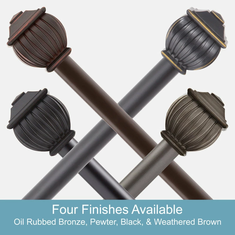 Best Sale π Kenney® Benji 5/8" Decorative Window Curtain Rod, Pewter, 28-48" π - Image 6