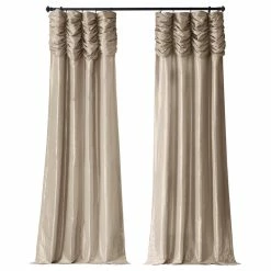 Brand new 👍 Half Price Drapes Ruched Antique Beige FauxSilk Taffeta Curtain Single Panel, 50"x96" 🧨