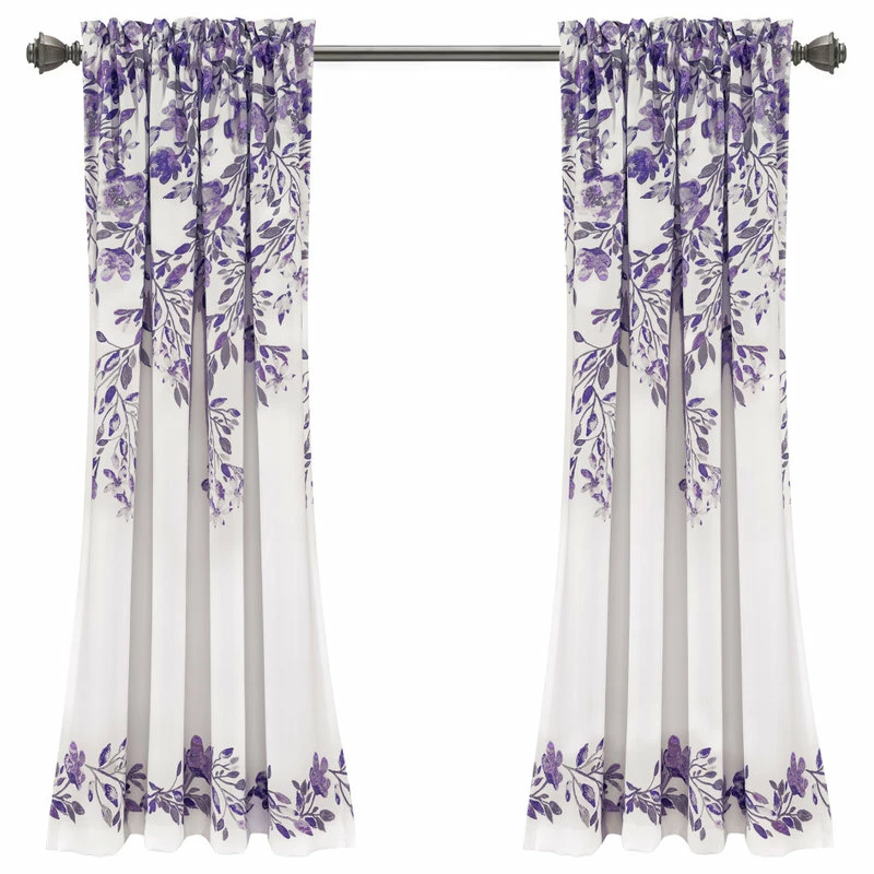 Coupon π― Lush Decor Tanisha Room Darkening Window Panel, Set Of 2, Purple/Gray, 63"x52" β