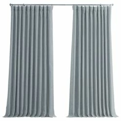 Deals 🛒 Exclusive Fabrics & Furnishings, LLC Faux Linen Extra Wide Room Darkening Curtain Single Panel, Heather Grey, 100"x12 🥰