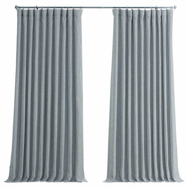 Deals π Exclusive Fabrics & Furnishings, LLC Faux Linen Extra Wide Room Darkening Curtain Single Panel, Heather Grey, 100"x12 π₯°