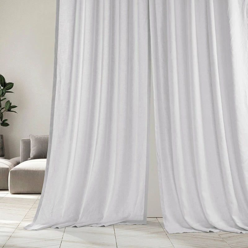 Hot Sale π Half Price Drapes Purity White Linen Sheer Curtain Single Panel, 50"x96" π - Image 3