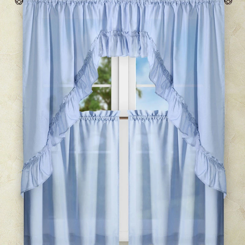 Buy βοΈ Ellis Curtain Stacey 60"x38" Ruffled Swag Curtain, Slate π - Image 4