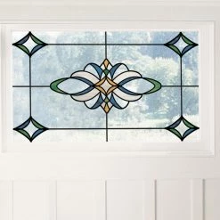 Top 10 π Brewster Home Fashions Blue Meridan Stained Glass Decal Set Of 2 π