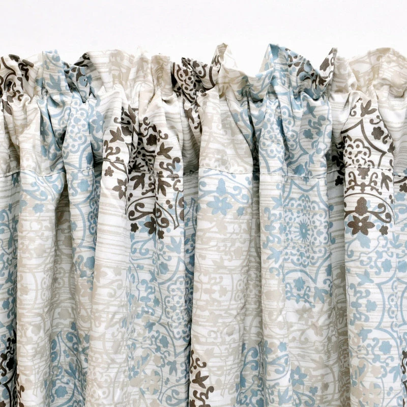 Outlet π Home Soft Things Marina Medallion Printed, Dark Gray/Granite, 2-Piece Valance Set π - Image 4