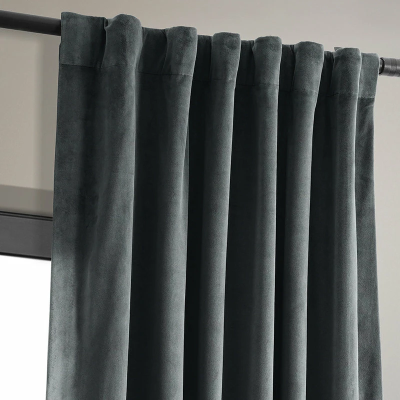 Brand new π Half Price Drapes Signature Natural Gray Blackout Velvet Curtain Single Panel, 50"x84" π - Image 7