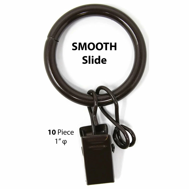Promo β¨ Urbanest 1" Metal Curtain Rings With Clips And Eyelets, Bronze, Set Of 10 π
