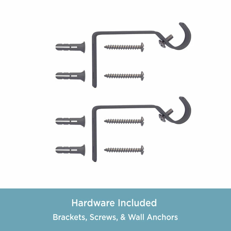 Best Sale π Kenney® Benji 5/8" Decorative Window Curtain Rod, Pewter, 28-48" π - Image 5