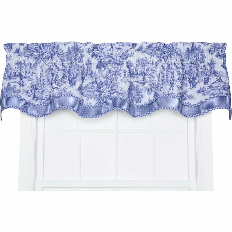 Best Sale 𧨠Ells Curtain Ellis Curtain Victoria Park Toile 70"x15" Bradford Valence, Blue π - Image 2