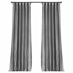 Top 10 ⌛ Half Price Drapes Platinum Blackout Faux Silk Taffeta Curtain Single Panel, 50"x96" 🧨