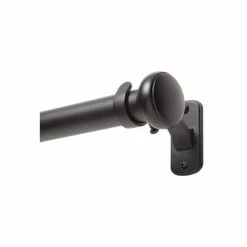 Promo 🤩 Kenney 1" Weaver Rust Resistant Ceiling Or Wall-Mount Window Curtain Rod, Black, 72-144 🤩