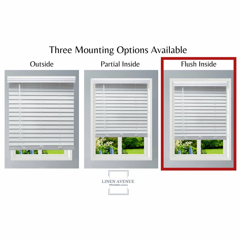 Best Pirce π Linen Avenue Custom Cordless Faux Wood Blind , 30Wx72H Flush Inside Mount 𧨠- Image 4