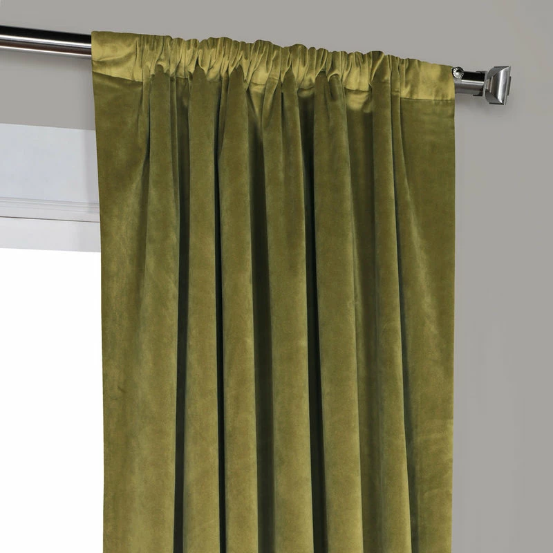 Buy โ๏ธ Half Price Drapes Heritage Plush Velvet Single Curtain, Single Panel, Retro Green, 50"x108" โ๏ธ - Image 4