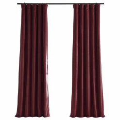 Budget 👍 Half Price Drapes Signature Burgundy Blackout Velvet Curtain Single Panel, 50"x84" 🧨