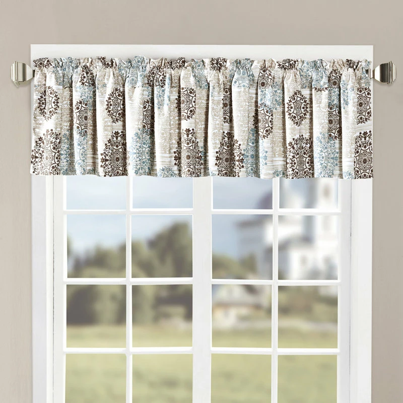 Outlet π Home Soft Things Marina Medallion Printed, Dark Gray/Granite, 2-Piece Valance Set π - Image 2