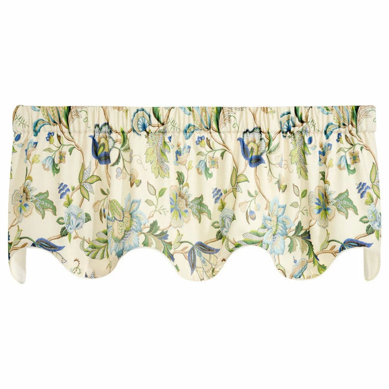 Cheap π Ells Curtain Ellis Curtain Brissac 70"x17" Lined Scallop Valance, Blue, Blue π
