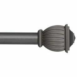 Best Sale π Kenney® Benji 5/8" Decorative Window Curtain Rod, Pewter, 28-48" π