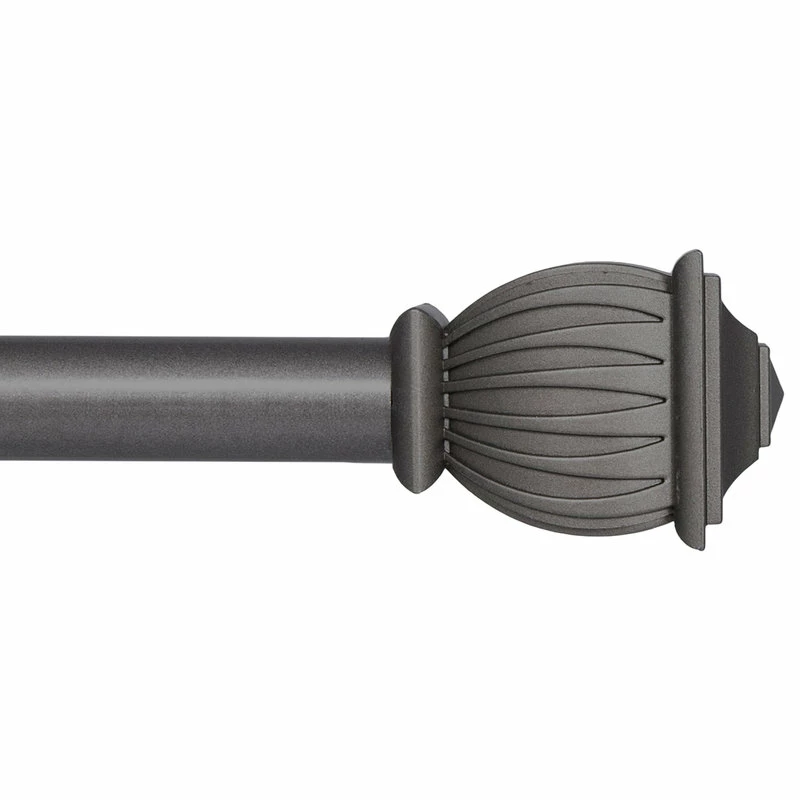 Best Sale π Kenney® Benji 5/8" Decorative Window Curtain Rod, Pewter, 28-48" π
