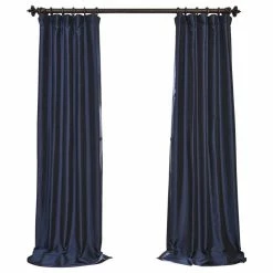 Flash Sale ✨ Exclusive Fabrics & Furnishings, LLC Navy Blue Blackout Faux Silk Taffeta Curtain Single Panel, 50"x96" ⌛