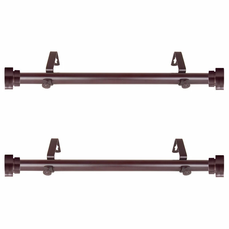 Best deal π Rod Desyne 1" Dia. Side Curtain Rod 12-20" Long, Set Of 2, Mahogany π