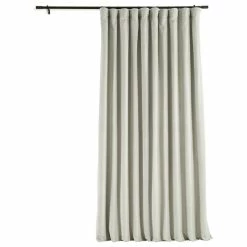 Best Pirce 🔥 Half Price Drapes Signature Warm Off White Doublewide Blackout Velvet Curtain Single Panel, 100"x9 🔔