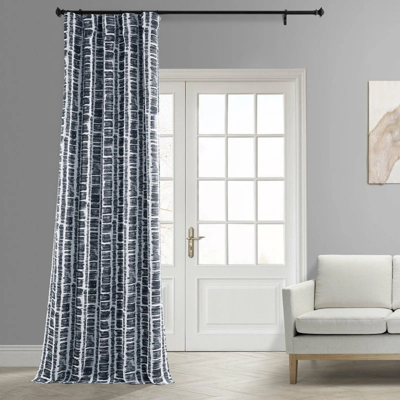 Deals π Exclusive Fabrics & Furnishings, LLC Matchstick Charcoal Black Blackout Room Darkening Curtain Pair, 50Wx108L π― - Image 4