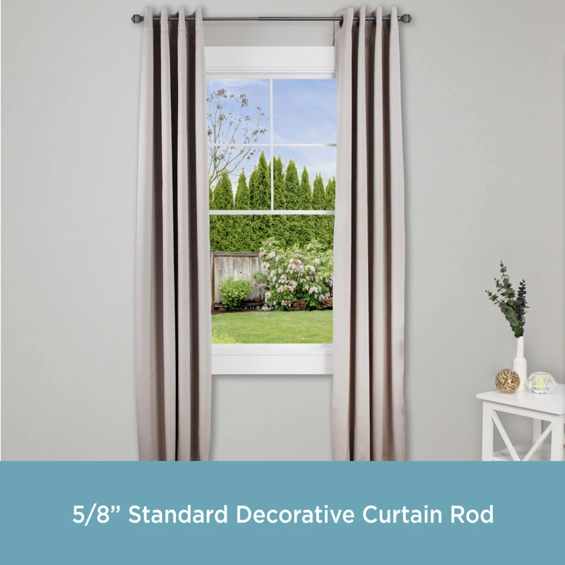 Best Sale π Kenney® Benji 5/8" Decorative Window Curtain Rod, Pewter, 28-48" π - Image 2