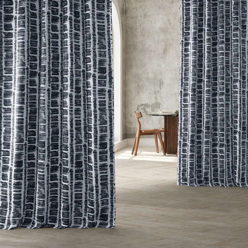Deals π Exclusive Fabrics & Furnishings, LLC Matchstick Charcoal Black Blackout Room Darkening Curtain Pair, 50Wx108L π― - Image 3