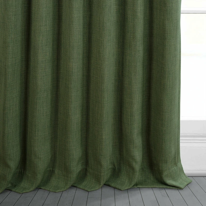 Cheap π Exclusive Fabrics & Furnishings, LLC Faux Linen Room Darkening Curtain Single Panel, Tuscany Green, 50"x108" π - Image 6