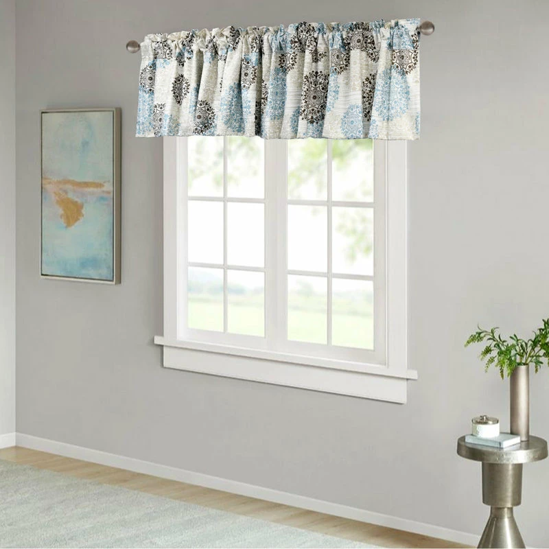 Outlet π Home Soft Things Marina Medallion Printed, Dark Gray/Granite, 2-Piece Valance Set π - Image 3