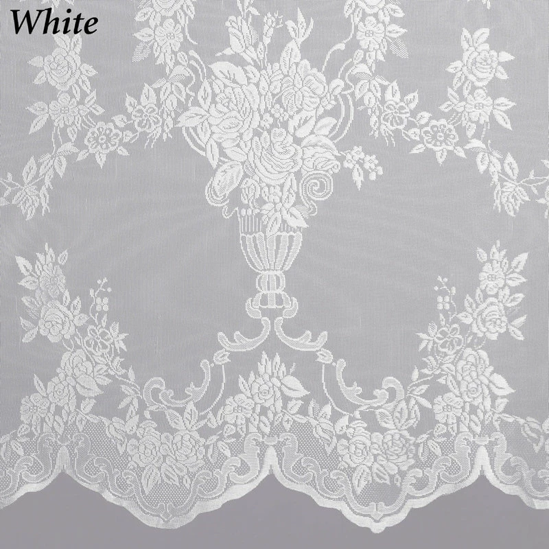 Hot Sale π₯ Stylemaster Carly Lace Curtain Panel With Attached Valance With Tassels, White, 63" Long π - Image 5