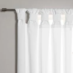 Outlet 🎉 Best Home Fashion BANDTAB -Thermal Insulated Blackout Knotted Tab Curtain Set, White, 52" W X 84" 🔥