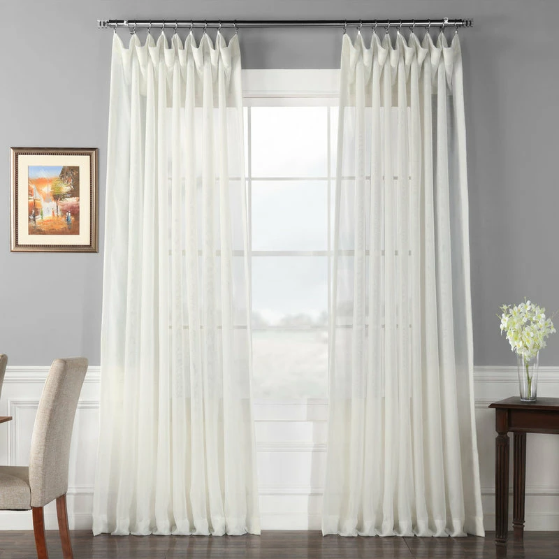 Cheapest π Half Price Drapes Signature Double Wide Off White Sheer Curtain Single Panel, 100"x120" π - Image 2
