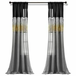 Hot Sale 👍 Lush Decor Night Sky Single Window Panel, Black/Gold, 84"x42" 🤩