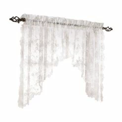 Outlet π Saturday Knight Limited Saturday Knight Petite Fleur 78X30 Swag Valance In White π