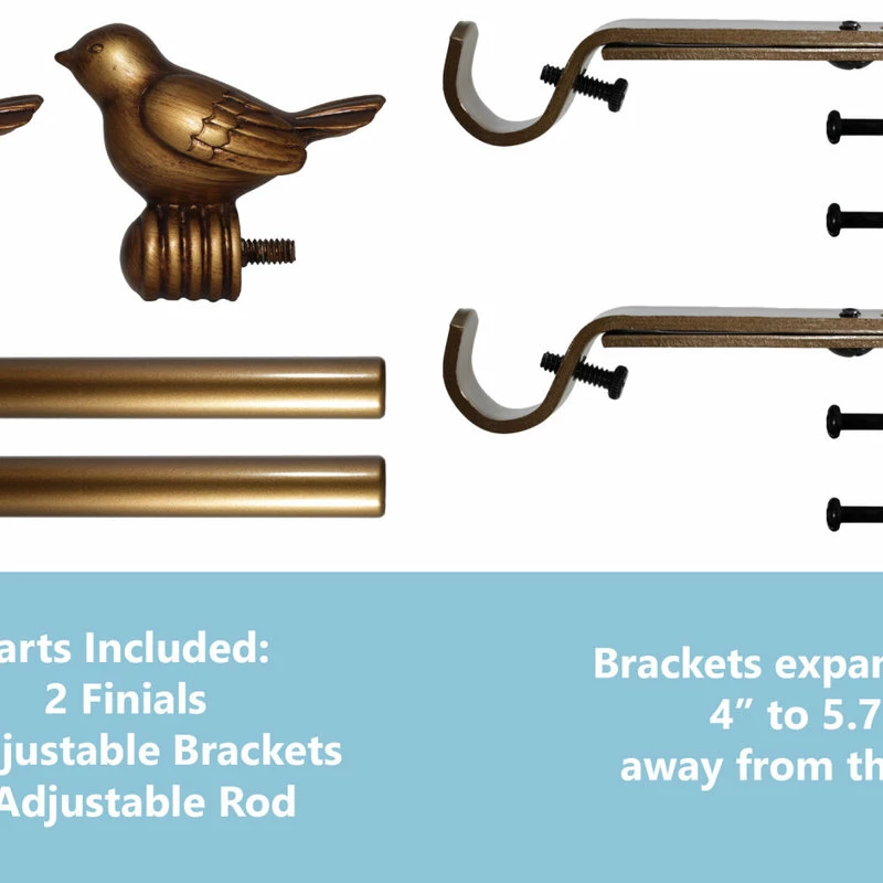 Wholesale β¨ Urbanest 3/4" Bird Adjustable Curtain Rod, Renaissance Gold, 28"-48" π₯° - Image 4