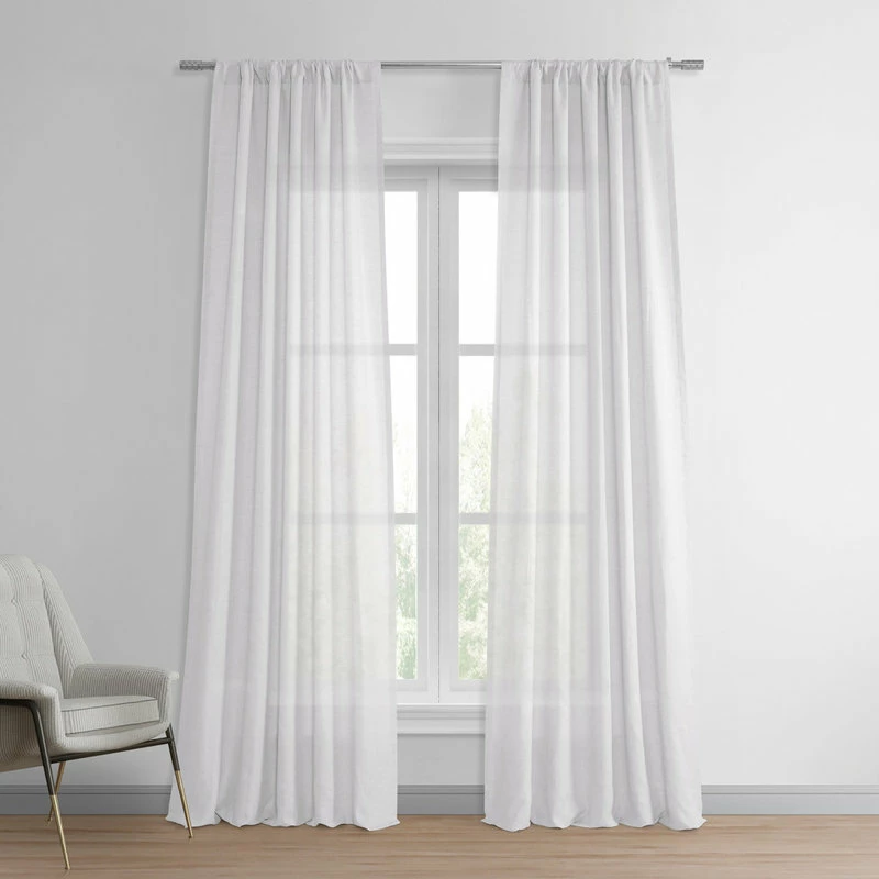 Hot Sale π Half Price Drapes Purity White Linen Sheer Curtain Single Panel, 50"x96" π - Image 2