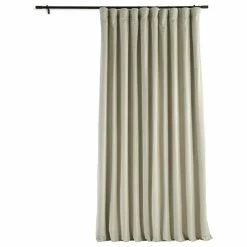 Brand new ⌛ Exclusive Fabrics & Furnishings, LLC Extra Wide Blackout Velvet Curtain Single Panel, Cool Beige, 100"x96" 💯