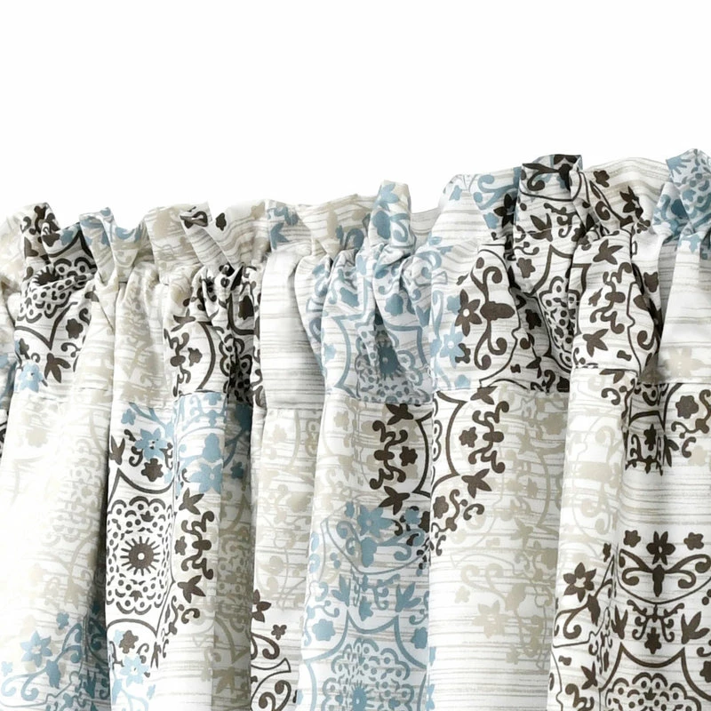 Outlet π Home Soft Things Marina Medallion Printed, Dark Gray/Granite, 2-Piece Valance Set π - Image 9