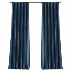 New π₯° Half Price Drapes Navy Blue Faux Silk Taffeta Curtain Single Panel, 50"x84" π₯
