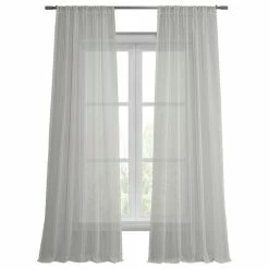 Hot Sale π Half Price Drapes BordeauxStriped Linen Sheer Curtain, 50"x96" β