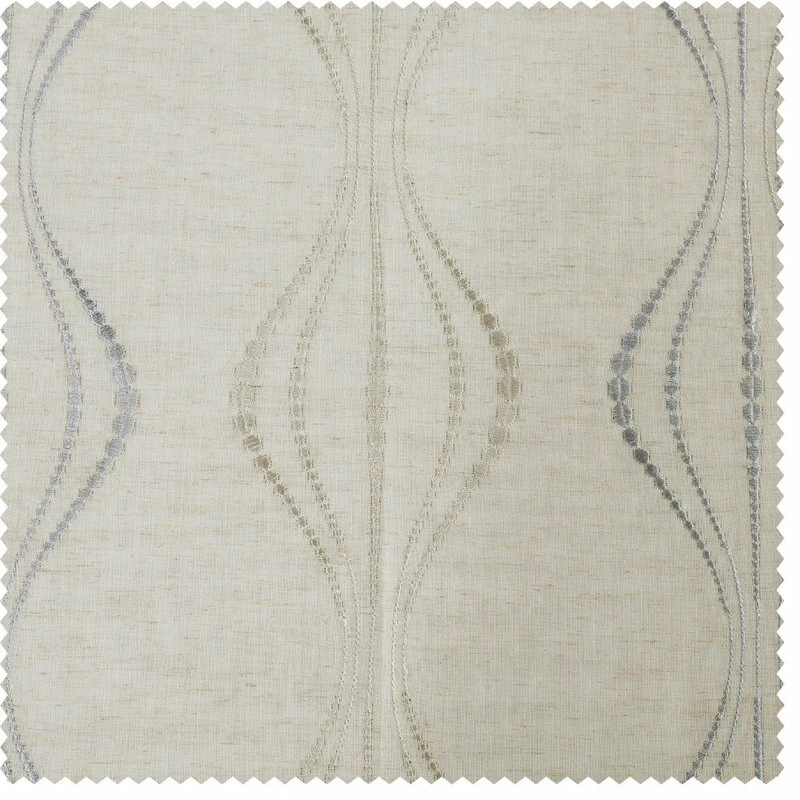 Flash Sale π Half Price Drapes Suez Natural Embroidered FauxLinen Sheer Curtain Single Panel, 50"x108" β¨ - Image 10