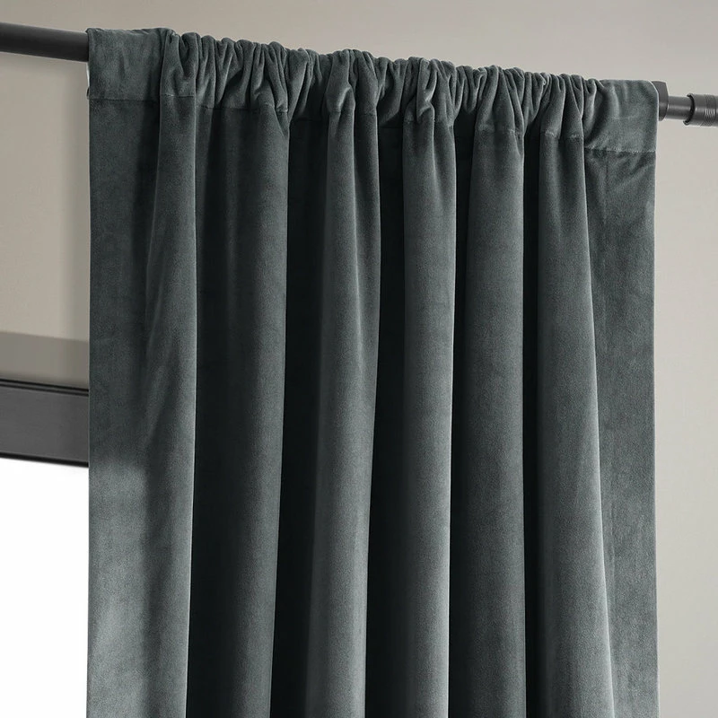 Brand new π Half Price Drapes Signature Natural Gray Blackout Velvet Curtain Single Panel, 50"x84" π - Image 6