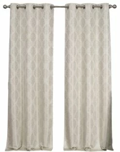 Coupon ✔️ Royal Tradition Paisley Blackout Grommet Panels, Set Of 2, Beige, 76"x96", Set Of 2 💯